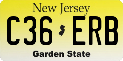 NJ license plate C36ERB