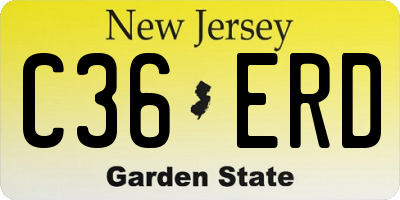 NJ license plate C36ERD