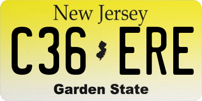NJ license plate C36ERE