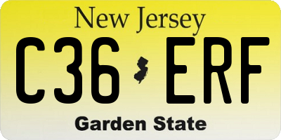 NJ license plate C36ERF