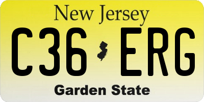 NJ license plate C36ERG