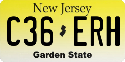 NJ license plate C36ERH