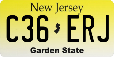 NJ license plate C36ERJ