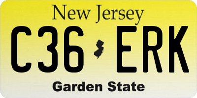 NJ license plate C36ERK