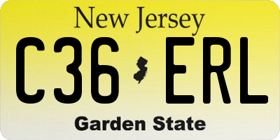 NJ license plate C36ERL