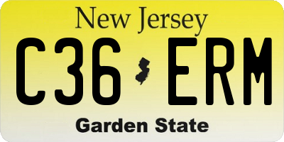 NJ license plate C36ERM