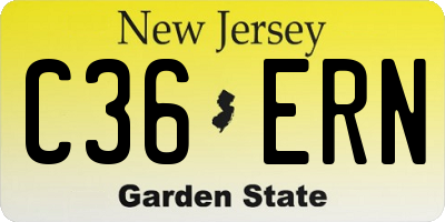 NJ license plate C36ERN