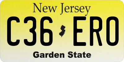 NJ license plate C36ERO