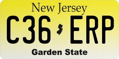 NJ license plate C36ERP