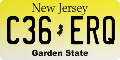 NJ license plate C36ERQ