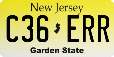 NJ license plate C36ERR