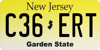 NJ license plate C36ERT