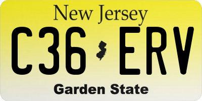 NJ license plate C36ERV