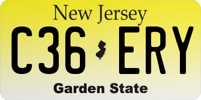 NJ license plate C36ERY
