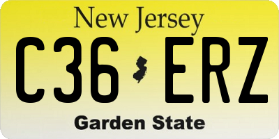 NJ license plate C36ERZ
