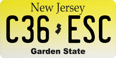 NJ license plate C36ESC