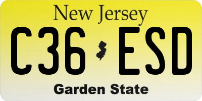 NJ license plate C36ESD