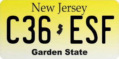 NJ license plate C36ESF