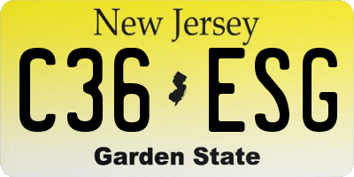 NJ license plate C36ESG