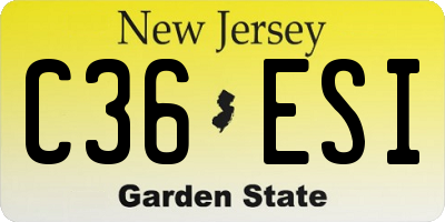 NJ license plate C36ESI