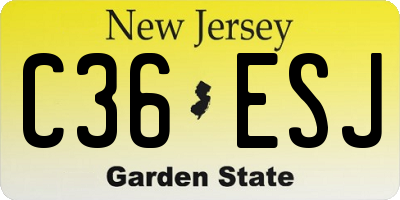 NJ license plate C36ESJ