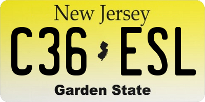 NJ license plate C36ESL