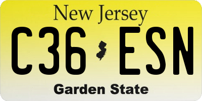 NJ license plate C36ESN
