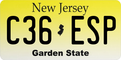 NJ license plate C36ESP