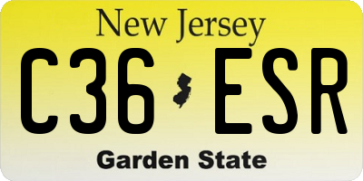 NJ license plate C36ESR