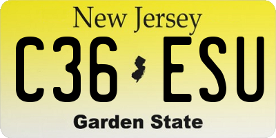 NJ license plate C36ESU
