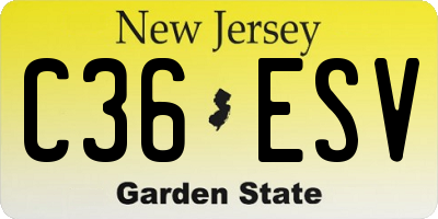 NJ license plate C36ESV
