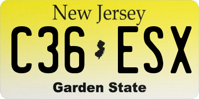 NJ license plate C36ESX
