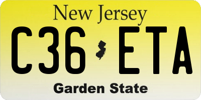 NJ license plate C36ETA