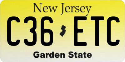 NJ license plate C36ETC