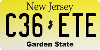 NJ license plate C36ETE