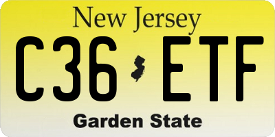 NJ license plate C36ETF