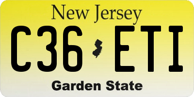 NJ license plate C36ETI