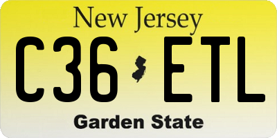 NJ license plate C36ETL