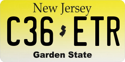 NJ license plate C36ETR