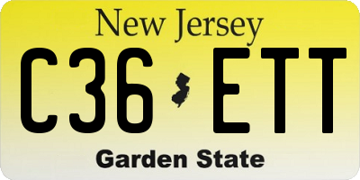 NJ license plate C36ETT