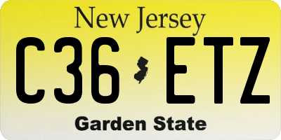 NJ license plate C36ETZ