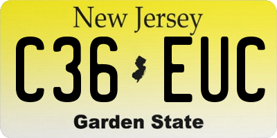 NJ license plate C36EUC