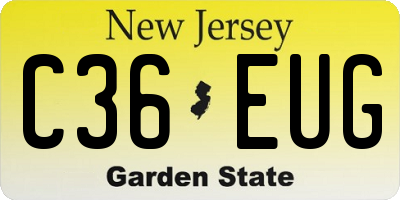 NJ license plate C36EUG