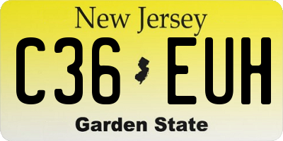 NJ license plate C36EUH