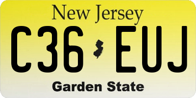 NJ license plate C36EUJ