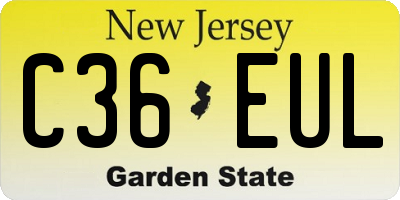 NJ license plate C36EUL