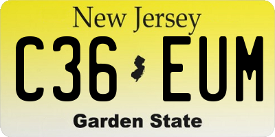 NJ license plate C36EUM