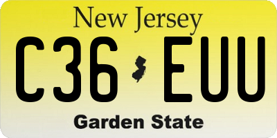 NJ license plate C36EUU