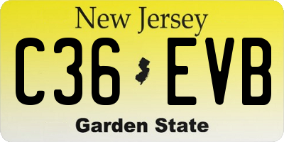 NJ license plate C36EVB