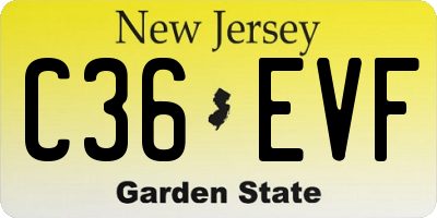 NJ license plate C36EVF